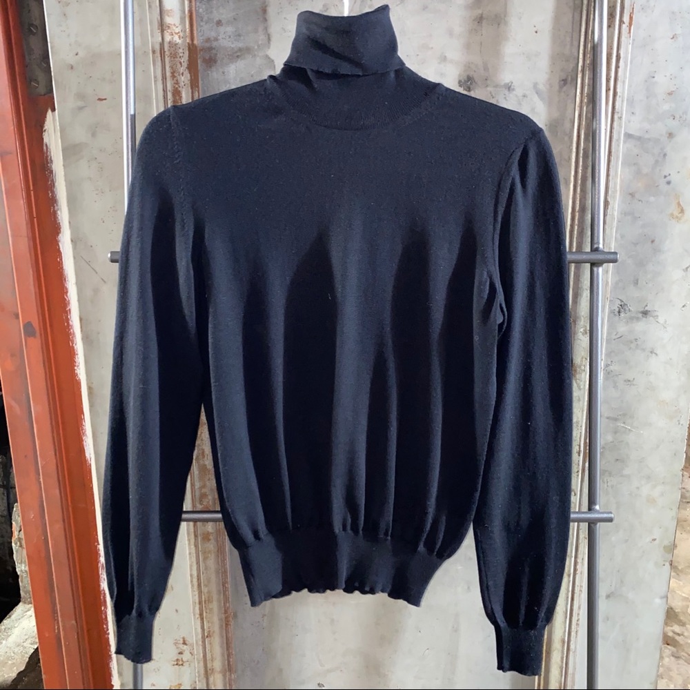 Yves Saint Laurent YSL Black Wool Turtleneck